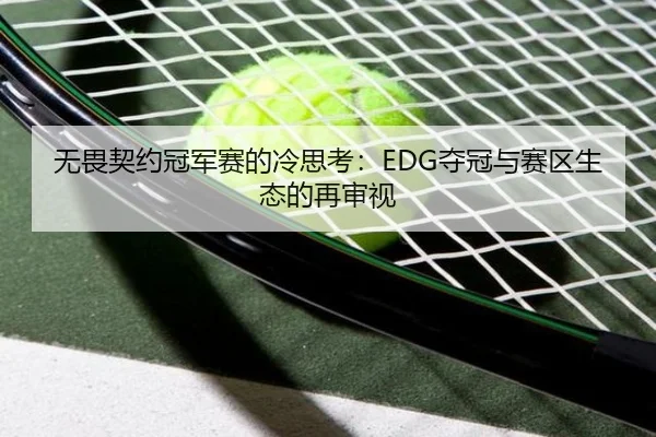 无畏契约冠军赛的冷思考：EDG夺冠与赛区生态的再审视